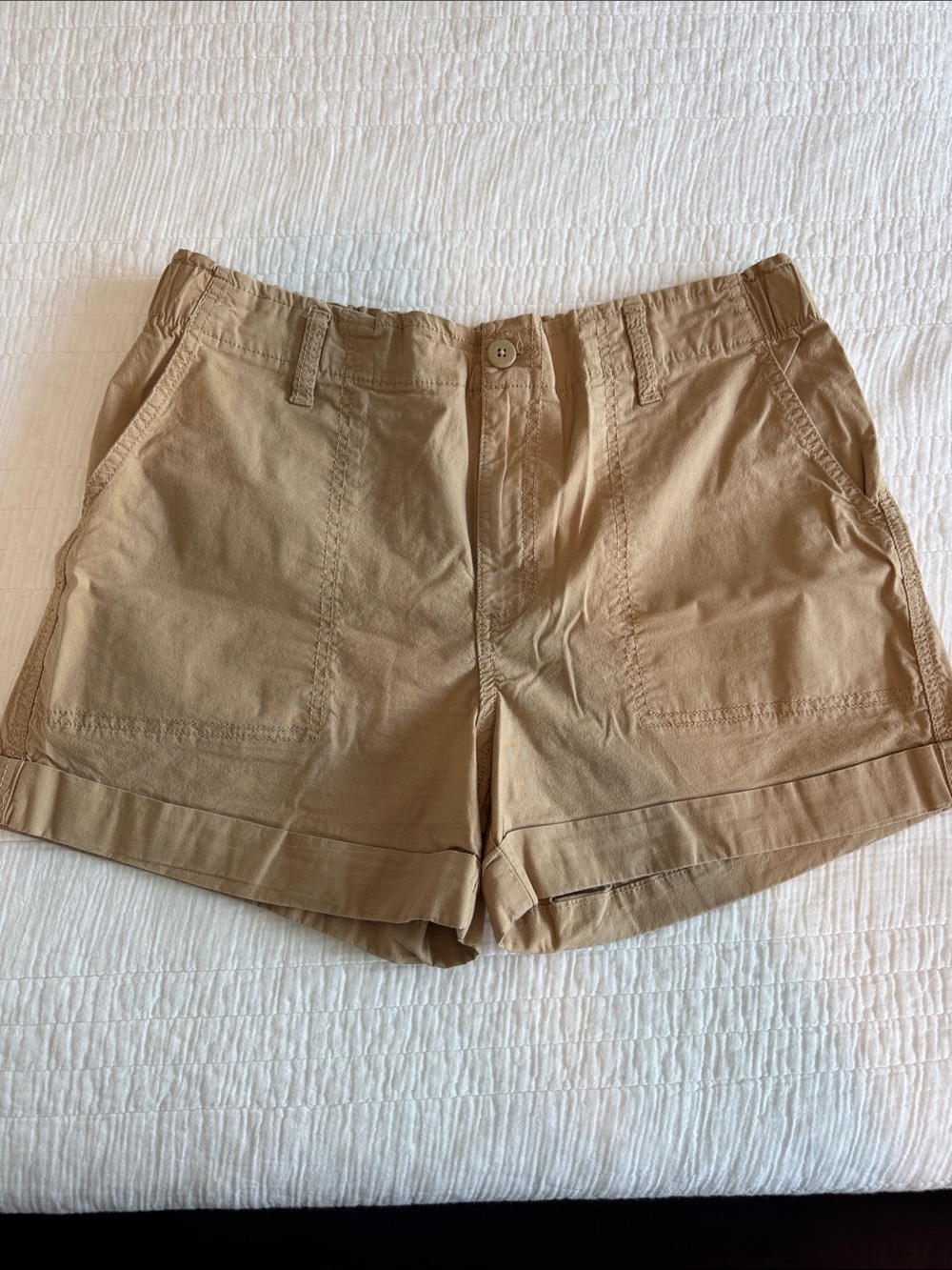 Sanctuary Khaki Rolled-Hem Cotton Shorts